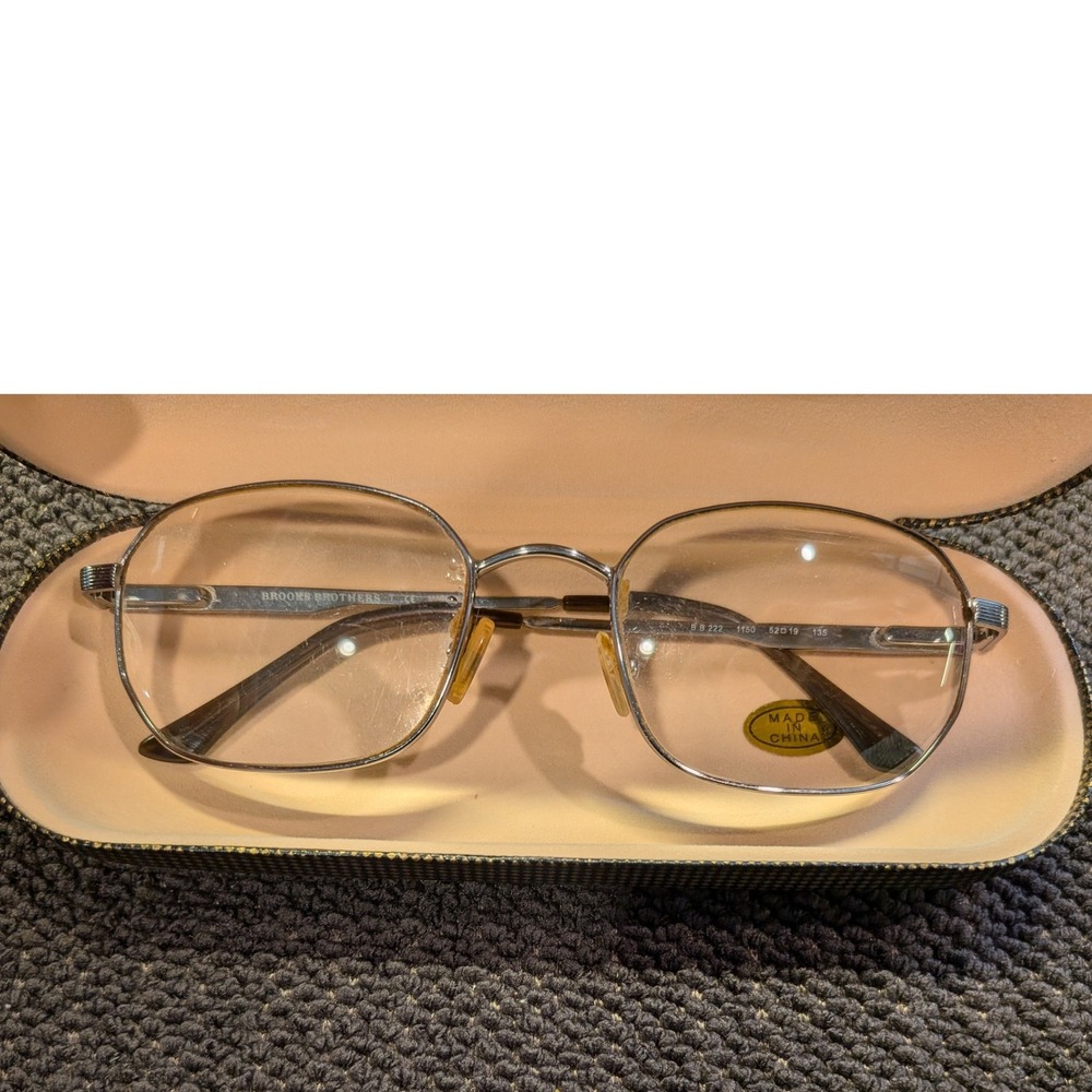 Brooks Brothers BB 222 Silver Rectangular Eyeglass Frames